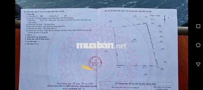 Đất SKC SX kinh doanh đóng tiền 1 lần 30 năm, 8.800m² giá 21,5 tỷ