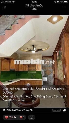 znhà 1trệt 2 lầu TÂN BÌNH, DĨ AN,Gần ngã tư chiêu liêu 4p ngủ,đường 7m