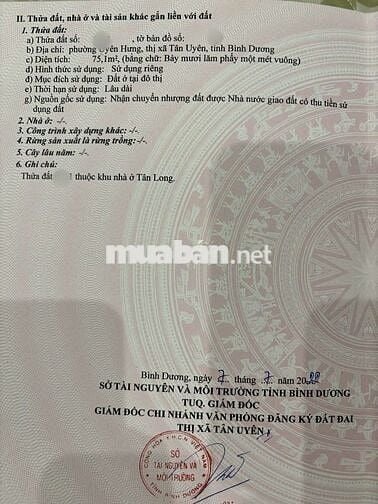 Bán đất Kcn Nam Tân Uyên 5x15m full thổ cư  phường uyên hưng tân uyên