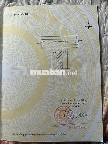 BÁN LÔ ĐẤT DT: 100M2, MẶT TIỀN ĐƯỜNG BÙI VỊNH, P.HÒA THỌ ĐÔNG