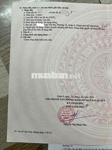 Bán nhà SHR nhỏ xinh Đoàn Văn Bơ – trệt lầu – giá 1.4 tỷ