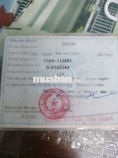 Suzuki Hayate giấy tờ đầy đủ
