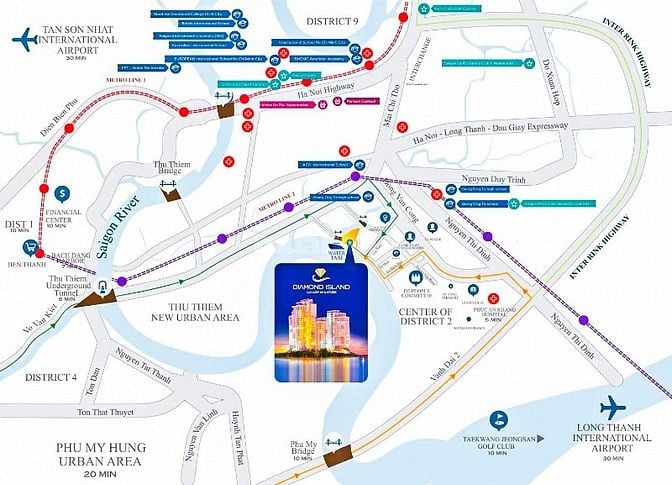 Căn hộ bán tại Diamond Island tháp Brilliant 2 phòng ngủ 101m2