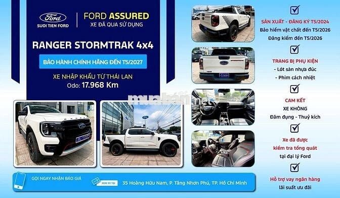 Ford Ranger Stormtrak 4x4 2024 Trắng 17968 km