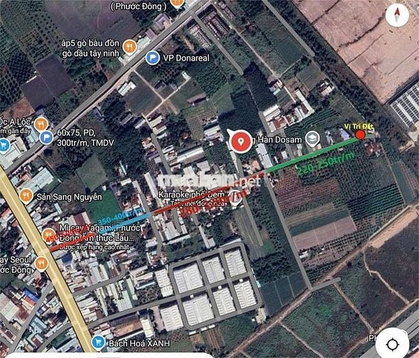 18m ngang 2 mặt tiền nhựa. Ngay KCN Phước Đông. 2,85 tỷ