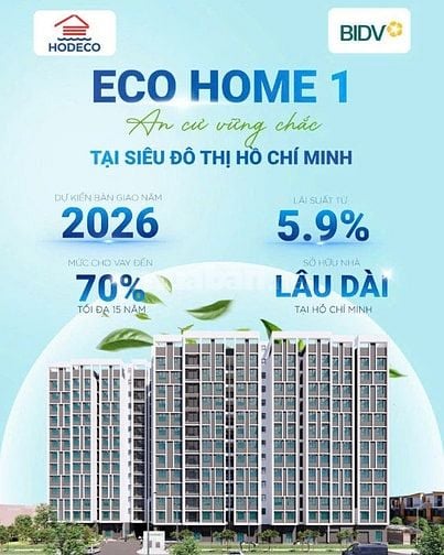 Sở hữu “NHÀ THÀNH PHỐ” cùng Eco Home 1 Phú Mỹ Chỉ Từ 600tr. 0942882192
