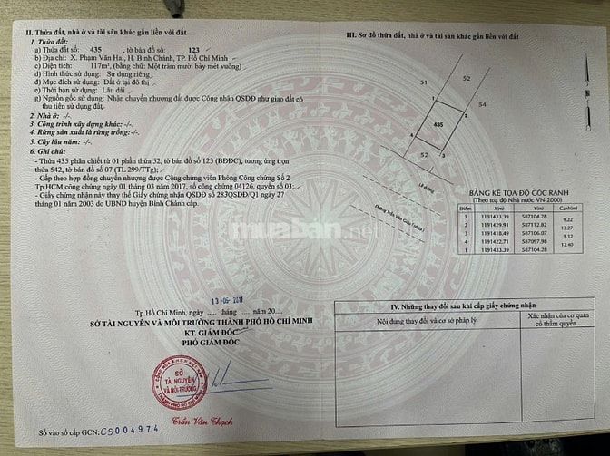 Bán đất mặt tiền Trần Văn Giàu, cách chợ Bà Lát 400m