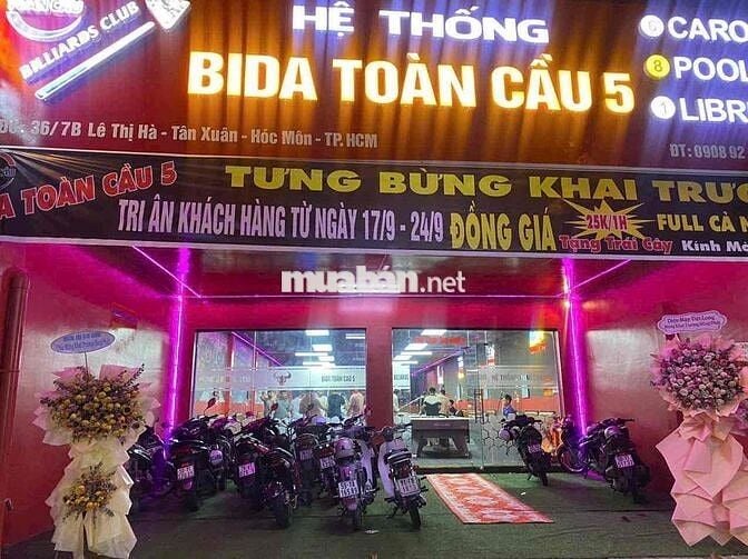 Sang quán Bida đang hoạt động khu đắc Lê Thị Hà Hóc Môn