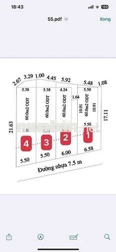 Đất nền giá rẻ phường Hòa Lợi 110m² giá 1 tỷ 390 triệu/lô chốt