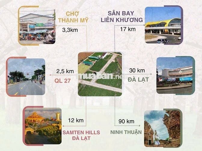 Đất nền trung tâm Thạnh Mỹ ven Đà Lạt giá chỉ 630 triệu đường nhựa 6m