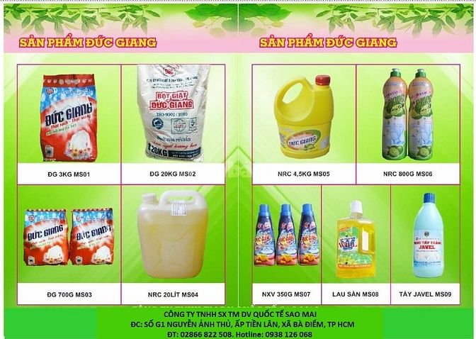 Bán bột giặt, nước xả vải, nước lau sàn, nước tẩy javen... giá tốt