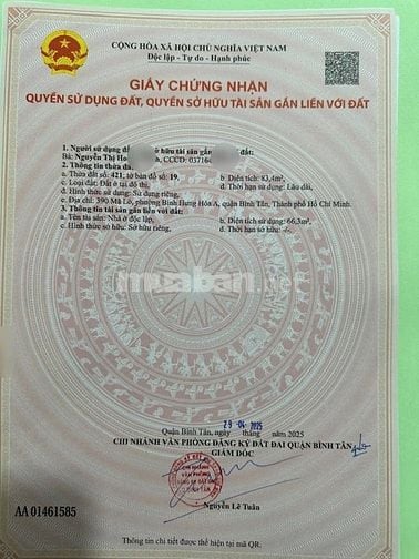 MT ĐẸP VỊ TRÍ KD ĐƯỜNG MÃ LÒ , QUẬN BÌNH TÂN