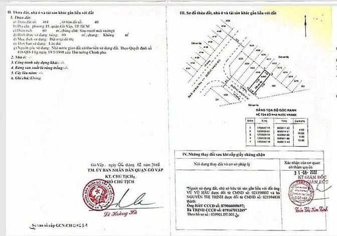  BÁN ĐẤT CHÍNH CHỦ – TRUNG TÂM GÒ VẤP – SỔ HỒNG RIÊNG