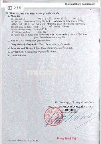 Bán lô đất MT Nguyễn Tường Phổ Hoà Minh Liên Chiểu