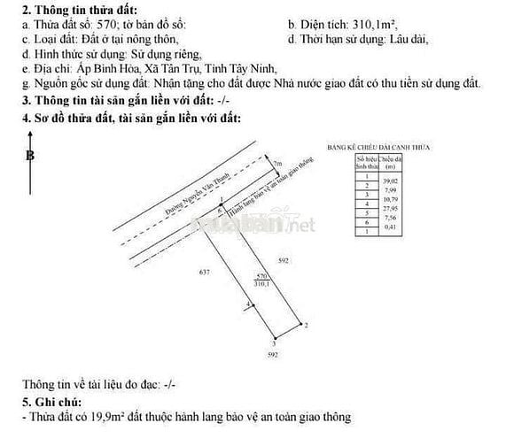 Hàng Vip, 310m2 đất thổ đường nhựa 9m chỉ 1.6 tỷ