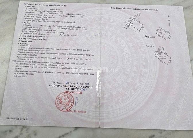 Nhà SHR dt 17m2 đúc lững 1 lầu 2pn hẻm Huỳnh Thiện Lộc, Q. Tân Phú