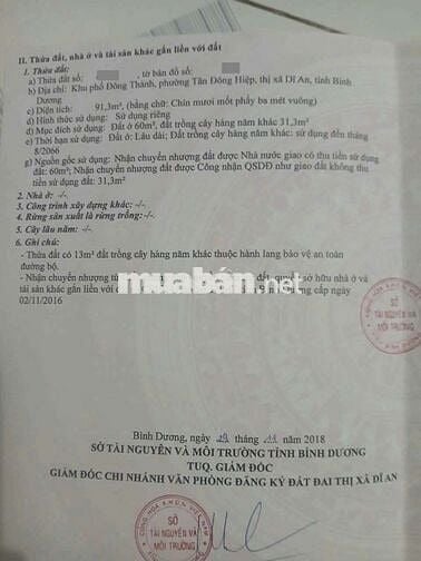 Đất gần khu dân cư Tứ Hải phường Tân Đông Hiệp Tp Dĩ An