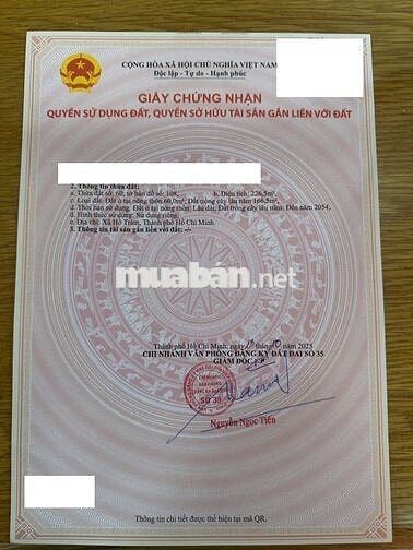 Chính Chủ Bán: Đất 2 mặt tiền đường nhựa, 226m vuông, TP.HCM