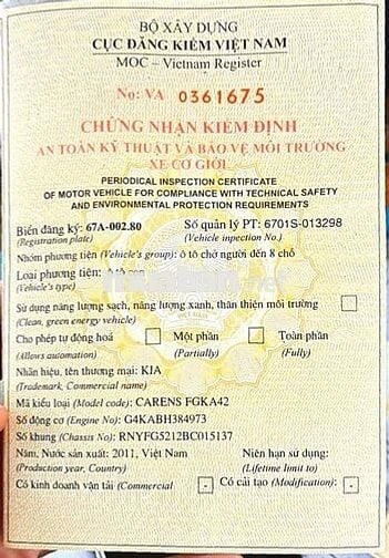 KIA CARENS 2011 BẢN ĐỦ SỐ SÀN, MÁY SỐ NGON.