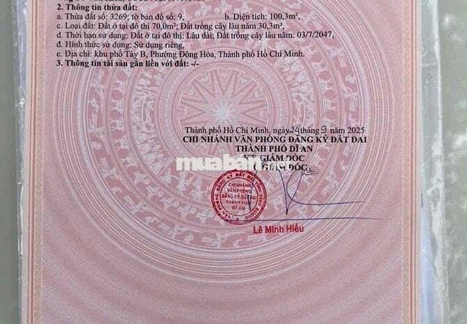 bán đất mặt giền đường nhựa gần big c dĩ an