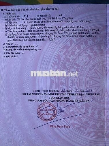 🌴 BÁN ĐẤT 2 MẶT TIỀN ĐƯỜNG NHỰA – XÃ LỘC AN, CÁCH BIỂN CHỈ 800M