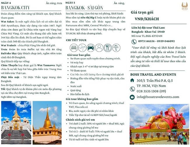 TOUR THÁI LAN BANGKOK - PATTAYA