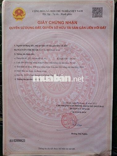 2 căn nhà  MT tỉnh lộ 8, Cư Suê, Cư Mgar, ĐL , DT 310,5,m2, giá 6,5tỷ