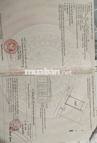 Bán nhanh lô đất thạnh xuân 43 quận 12 chỉ 3 tỷ 200