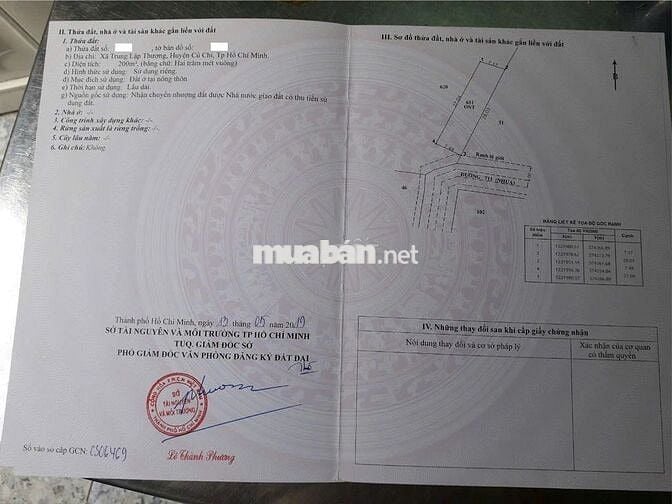 Bán gấp 2750 m2 xã Trung Lập Thượng, Củ Chi, Tp.HCM 8,9 tỷ có thổ cư