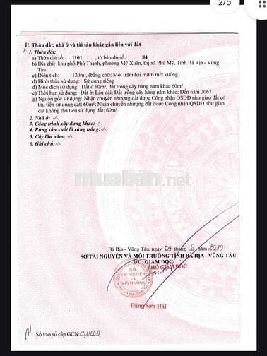 kẹt tiền bán gấp lô đất quy hoạch ra mặt tiền đường T, p mỹ xuân