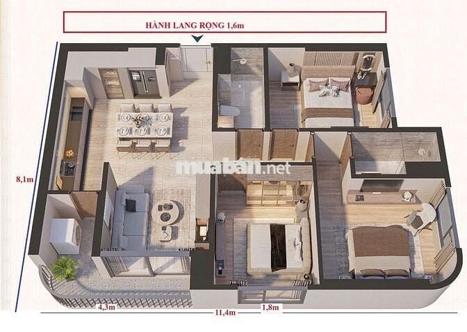 Bán căn hộ The Emerald 68,thanh toán 20%, giá 2,89 tỷ trực tiếp từ CĐT