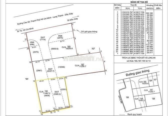 4,8Ha đường vào cổng chính sân bay Long Thành 2,3km
