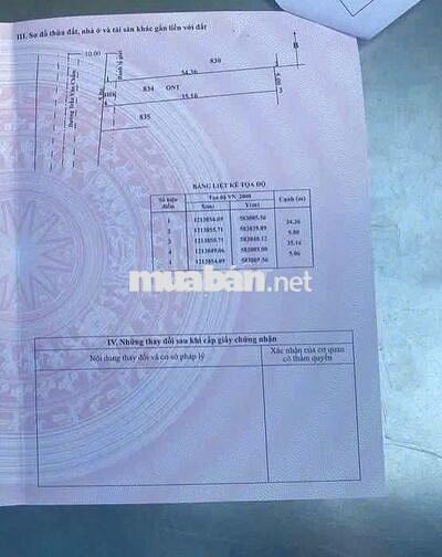 Tôi bán lô đất 172m2 giá 1tỷ280 đường Trần Văn Chẩm sổ hồng riêng