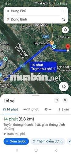 BÁN ĐẤT 2 MẶT TIỀN LỘ NHỰA DT 636,5M²- ĐÔNG BÌNH, BÌNH MINH, VĨNH LONG