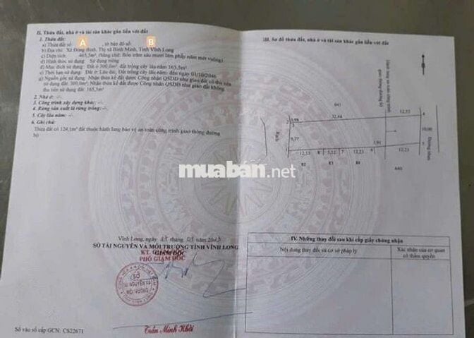 BÁN ĐẤT 2 MẶT TIỀN LỘ NHỰA DT 636,5M²- ĐÔNG BÌNH, BÌNH MINH, VĨNH LONG