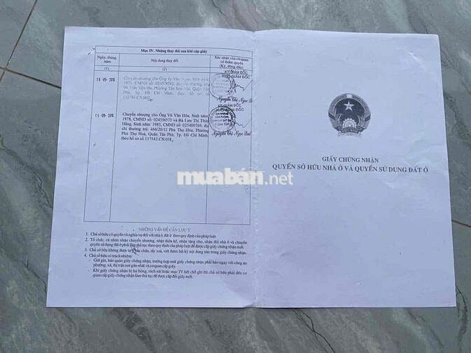 CHỦ KẸT TIỀN – BÁN GẤP NHÀ  (1 TRỆT 1 LẦU) ĐẸP, GIÁ TỐT TẠI BÌNH TÂN