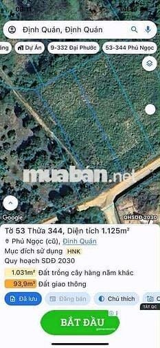 Đất nông nghiệp mặt tiền ngã 3, gần QL 20 Định quán, Giá rẻ