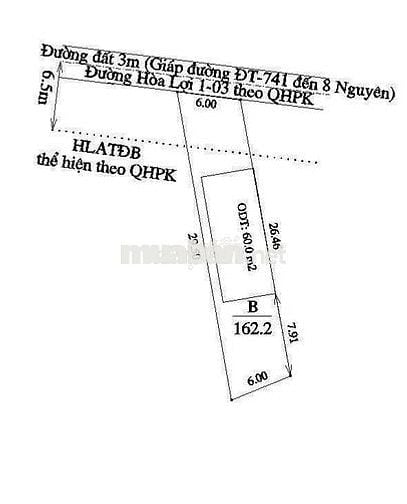 BÁN ĐẤT PHƯỜNG HOÀ LỢI 8x22 CHỈ 1TỶ4xx CÓ HỖ BANK