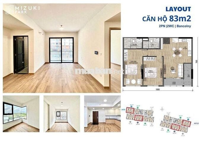 Bán nhanh căn hộ 82m2 2PN - 2WC view Q1 Góc Mizuki Park đã có sổ hồng