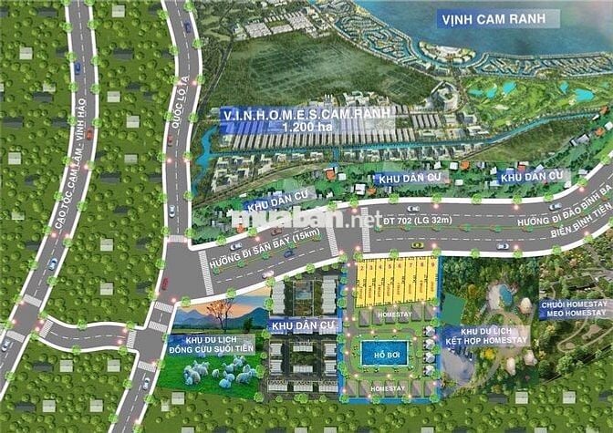 BÀ CHỊ CẦN BÁN LÔ ĐẤT ĐỐI DIỆN VIN  CAM RANH, GIÁ CHỈ 7TR/M2!!!!