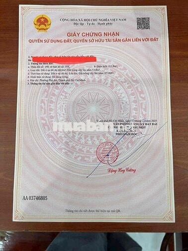 Bán Đất 1/Quốc lộ 13 giá chỉ 1ty650 đường Bêtông 4m 111m