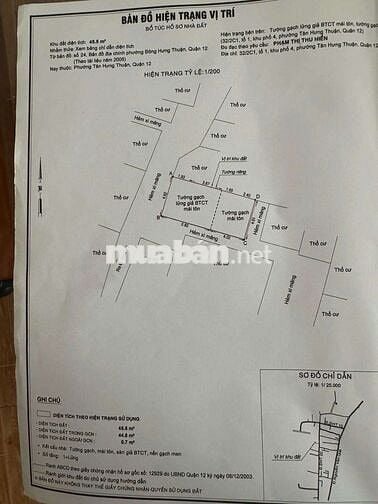 Chính chủ gửi bán căn nhà Đông Hưng Thuận q12 nhà cấp 4 diện tích 72m