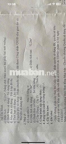 🧲🔴 NHÀ CẤP 4 – 56M² – 3.85 TỶ (≈68.7 TRIỆU/M²) – SHR – HẺM XE HƠI 5M,