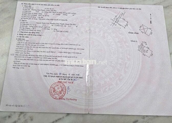 Nhà SHR dt 17m2 đúc lững 1 lầu 2pn hẻm Huỳnh Thiện Lộc, Q. Tân Phú