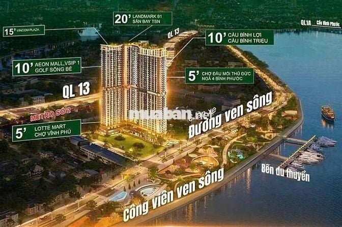 CĂN HỘ VIEW SÔNG SÀI GÒN MẶT TIỀN QL13 BÀN GIAO NT CAO CẤP