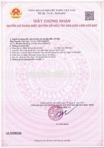 🆘 BÁN ĐẤT ĐƯỜNG VÕ THỊ HỒI, GẦN CÔNG VIÊN DU LỊCH SINH THÁI HÓC MÔN