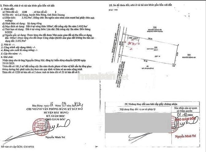 Chủ bán một xẹc quốc lộ 13 , giáp khu CN Bầu Bàng , cách nhựa 100m