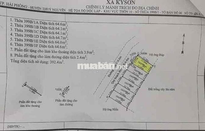 Đất 85m2 ngang 5,6m MT đường 10m Thôn 10, Kỳ Sơn 800 triệu