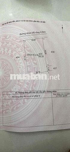 CHỦ NGỘP CẦN BÁN TRONG THÁNG D.TÍCH 20x35Mét  SỔ RIÊNG.