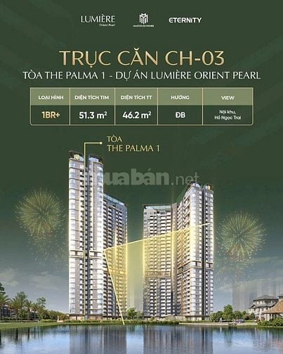 BÁN CĂN HỘ 1 ngủ +L31.1-04.03 Lumier Orient Pearl Vinhomes Ocean Park1